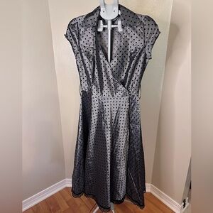 Patrizia Luca Silver Black A-line Midi Dress